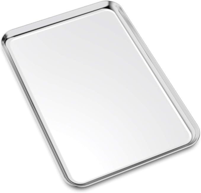 Large Set Baking Sheet and Cooling Rack Set, Bastwe 24L x 16W x 1H inch Professional Bakeware, Healthy & Nontoxic & Rustproof & Easy Clean