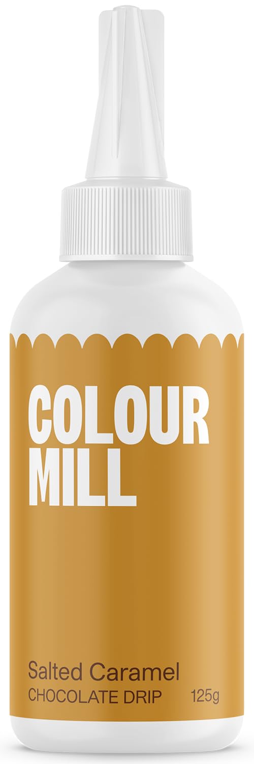 Colour Mill Chocolate Drip Easy-Melt Drizzle for Desserts, 125 Grams Salted Caramel