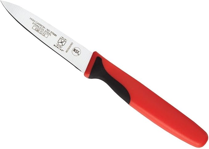Mercer Culinary Millennia Color Handle Cutlery 3" Slim Paring Knife Red