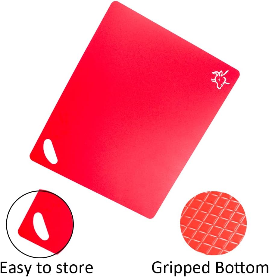 Flexible Cutting Boards Set, Cutting Board Mats for Cooking, 2 Pack Colored Cutting Board Set with Easy-Grip Handles, Flexible Plastic Cutting Sheet Set of 4 (2)