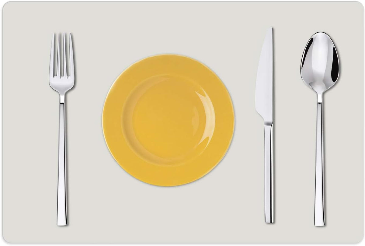 Silicone Placemats, Food-Grade Non-Slip Waterproof, Dining, Stain Resistant, Countertop Protector, Kitchen Counter Mat, Heat Resistant, Baking mat Dishwasher Safe (23.6"×15.7"-2pack, White Gray)