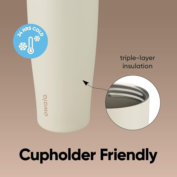 Owala FreeSip Tumbler - Stainless Steel - 40-oz. - Tan (Lightly Toasted)