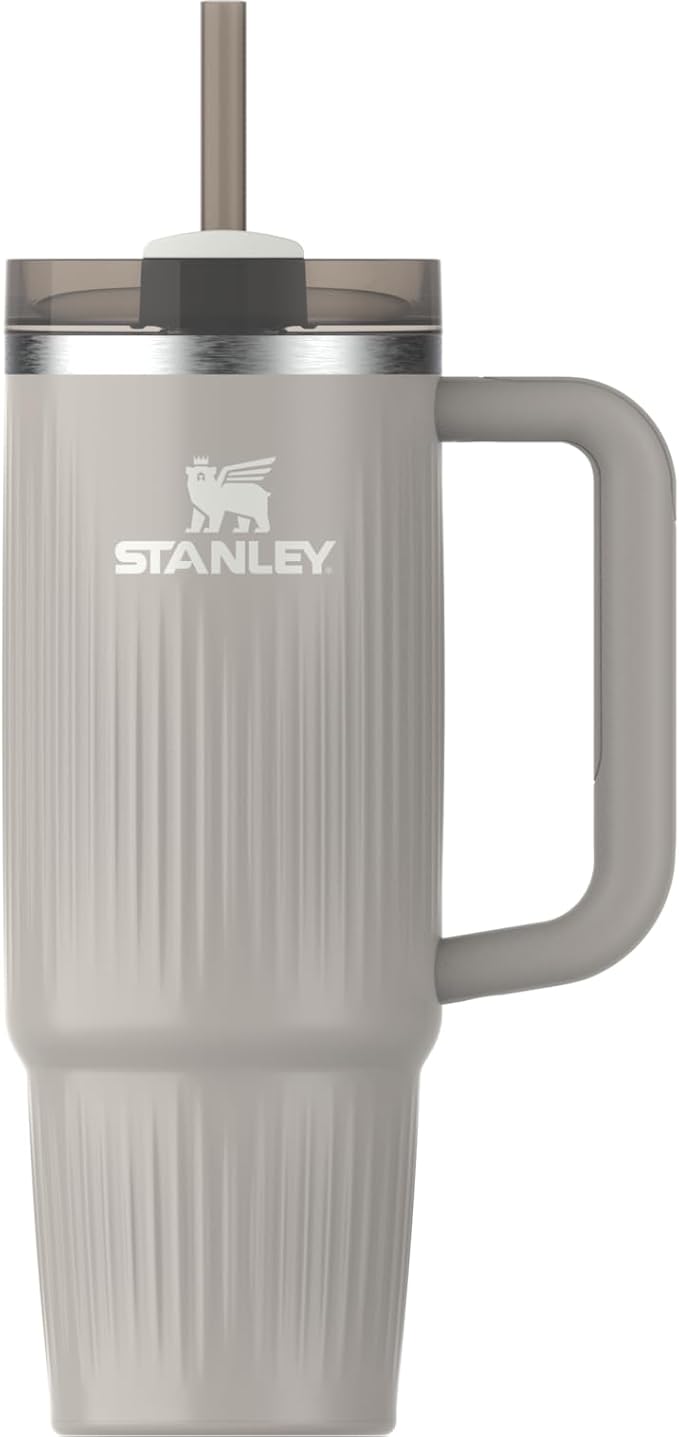 STANLEY Quencher H2.0 Tumbler with Handle and Straw 30 oz | Flowstate 3-Position Lid | Cup Holder Compatible for Travel | Insulated Stainless Steel Cup | BPA-Free | Fluted Ash Gloss