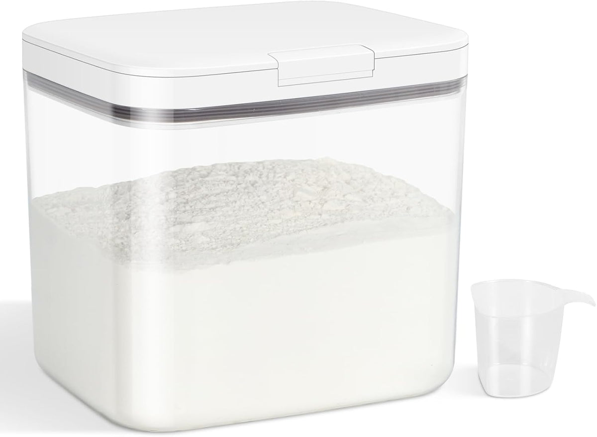 Versatile Storage Container Bin with Pop-up Lid & Scoop, Rice Flour Container Dog Cat Food Storage Container, Laundry Room Organization Household Essentials Kitchen Pantry Organizers