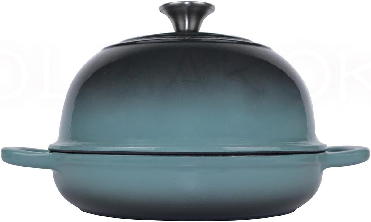 Dutch Oven for Bread Baking, Enameled Cast Iron Dutch Oven Pot with Lid, Bread Oven for Sourdough Bread Baking, Cast Iron Bread Pan, 5 qt Cyan