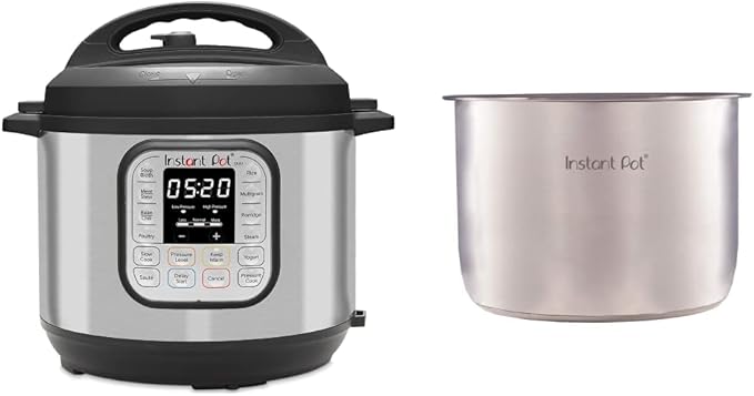 Instant Pot Duo 8 Qt Electric Pressure Cooker + Stainless Steel Inner Pot