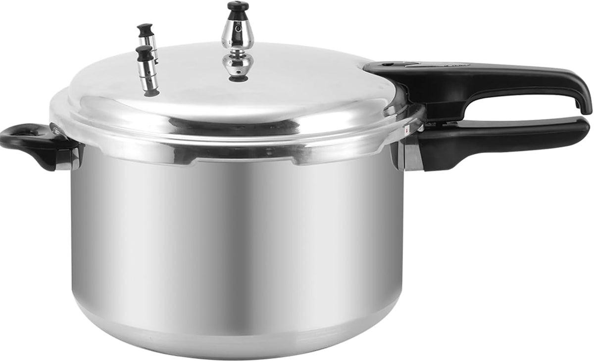BreeRainz 12 Quart Pressure Cooker, Aluminum Pressure Canner w/Cooking Rack for Steaming,Canning and Stewing, Silver