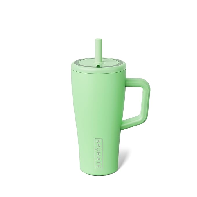 BrüMate Era 20 oz Tumbler with Handle and Straw | 100% Leakproof Insulated Tumbler with Lid and Straw | Made of Stainless Steel | Cup Holder Friendly Base | 20oz (Kiwi)