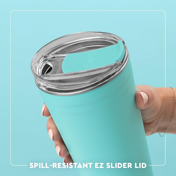 Swig Life 24oz Party Cup, Stackable Insulated Travel Coffee Tumbler with EZ Slider Lid, Cup Holder Friendly, Stainless Steel 24 oz Tumbler, Reusable Coffee Mug (Fresh Cut)