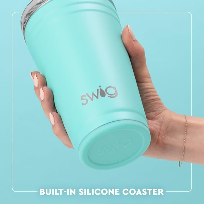 Swig Life 24oz Party Cup, Stackable Insulated Travel Coffee Tumbler with EZ Slider Lid, Cup Holder Friendly Travel, Stainless Steel 24 oz Tumbler, Reusable Mug (Easter Bunny)