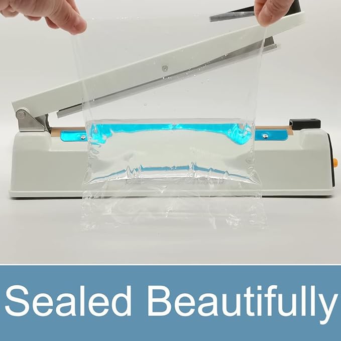 Impulse Sealer 12 inch Mylar Bag Heat Sealer, Heat Sealer for Plastic Bags, Metal Iron Shell, Impulse Sealer 3mm Sealing, Manual Hot Seal Machine with 8 Repair Kits(Included 2 Cutter Lines)