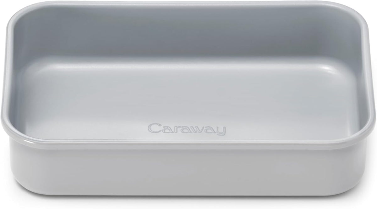 Caraway Nonstick 9” x 6.5” Small Rectangle Baking Pan – Non-Toxic, PTFE & PFOA Free – Aluminized Steel Core – Deep Ceramic Baking Pan for Casseroles, Lasagna & More - Gray