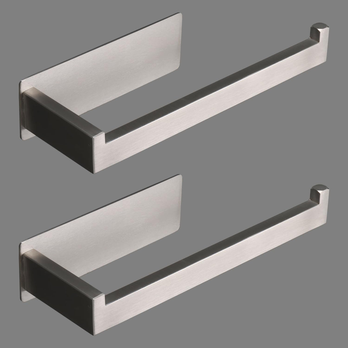 Hand Towel Holder, Strong Self Adhesive Hand Towel Ring, Thicken SUS304 Stainless Steel Hand Towel Bar/Rack, No Drilling Modern Hand Towel Hanger (Brushed Nickel, 2 Pack 9 in)