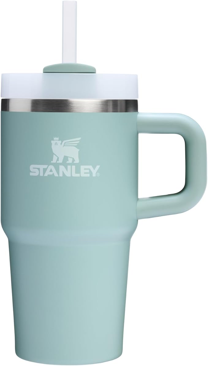 STANLEY Quencher H2.0 Tumbler with Handle and Straw 20 oz | Flowstate 3-Position Lid | Cup Holder Compatible for Travel | Insulated Stainless Steel Cup | BPA-Free | Seafoam