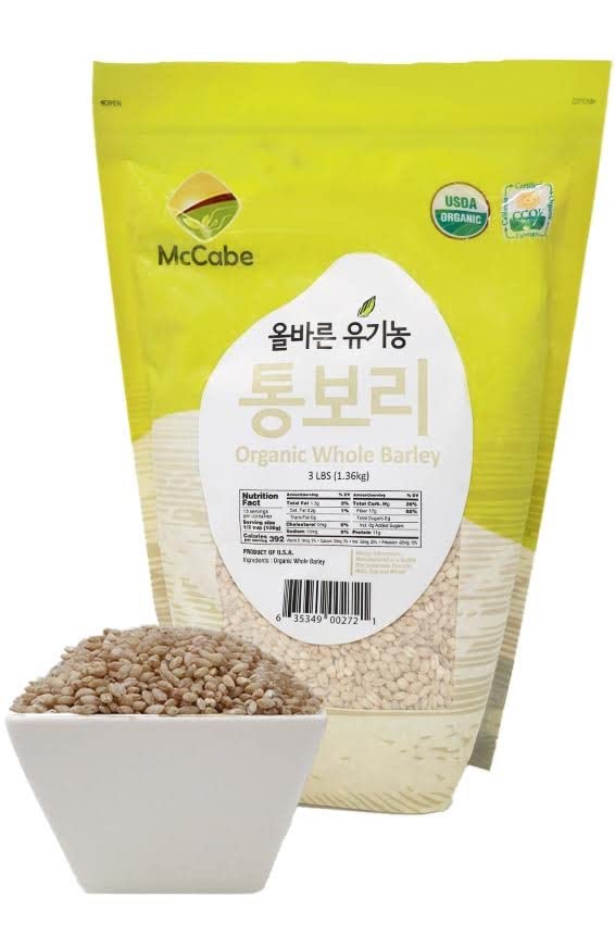 McCabe Organic Regular Pearled Barley - Pearled Barley Organic | Rich with Fiber & Minerals | USDA and CCOF Certified | Product of USA | 3Lbs (Pack of 3)