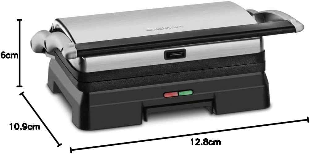 Cuisinart GR-11 Griddler 3-in-1 Grill and Panini Press, Silver