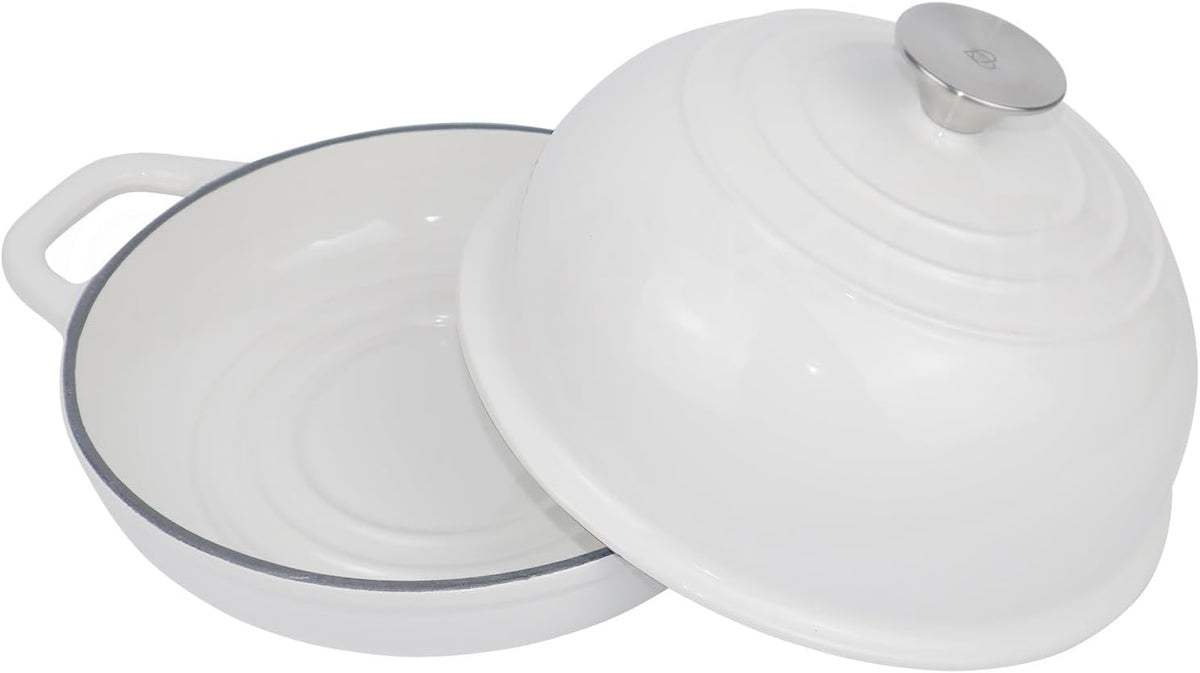 Dutch Oven for Bread Baking Bread Oven for Sourdough Bread Baking, Enameled Cast Iron Dutch Oven Pot with Lid 5 qt Cast Iron Bread Pan, White