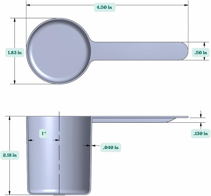 1/3 Cup (80 mL | 2.7 Oz.) Long Handle Scoop for Measuring Coffee, Pet Food, Grains, Protein, Spices and Other Dry Goods (Pack of 1)