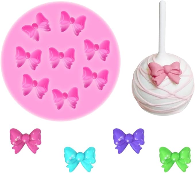 YunKo W0770 8 Mini Bows Silicone Fondant Molds Chocolate Sugar Candy Cake Pop Bow Craft Molds DIY Cake Decorating