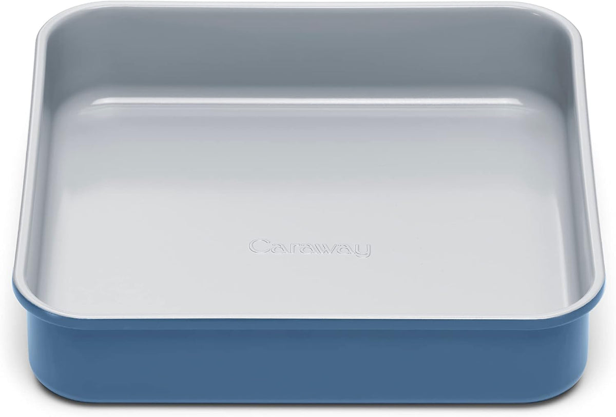 Caraway Non-Stick Ceramic 9” Square Pan - Naturally Slick Ceramic Coating - Non-Toxic, PTFE & PFOA Free - Perfect for Brownies, Lemon Bars, Cakes, & More - Slate
