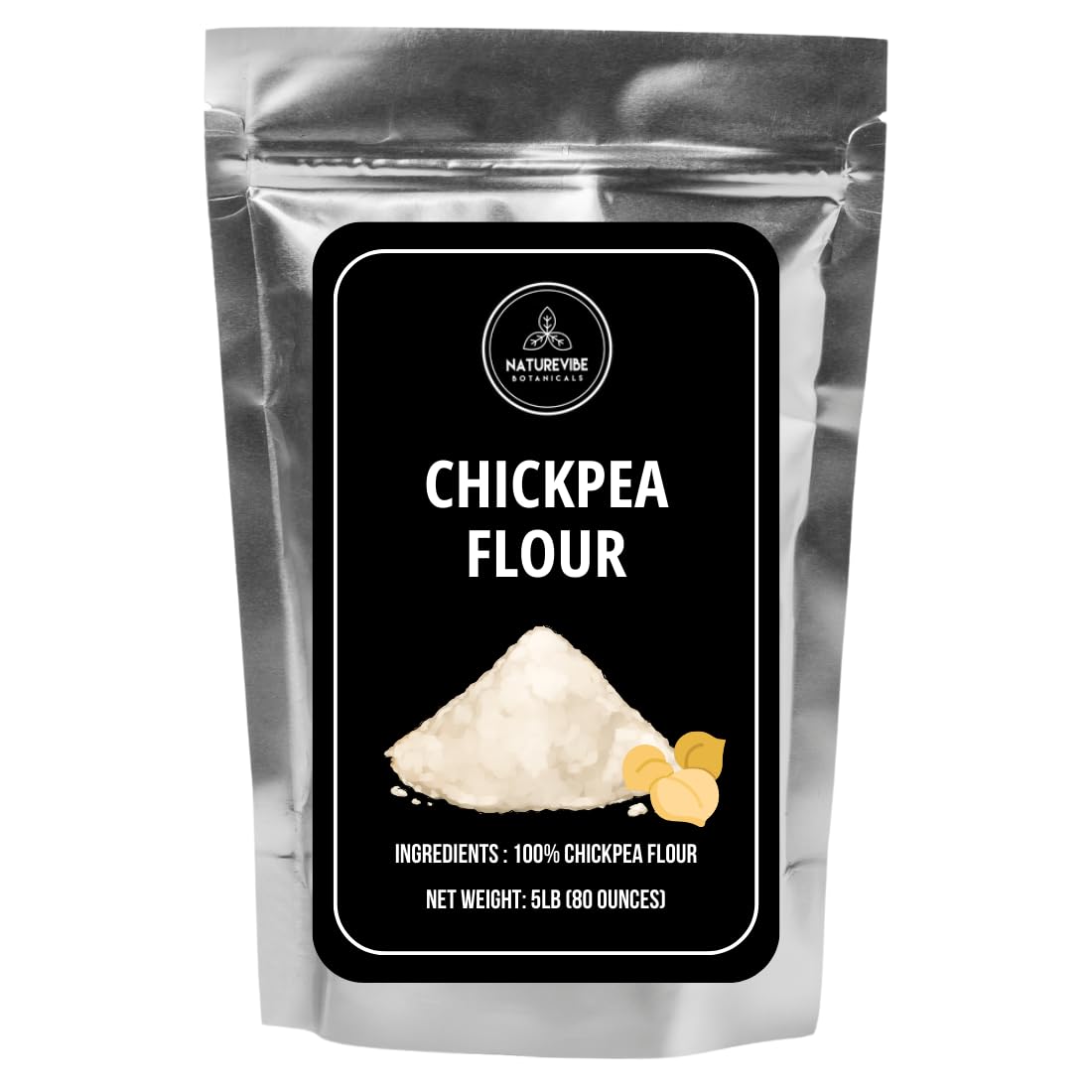 Naturevibe Botanicals Chickpea Flour 5lb Premium Quality | Used for Baking and as Thickener