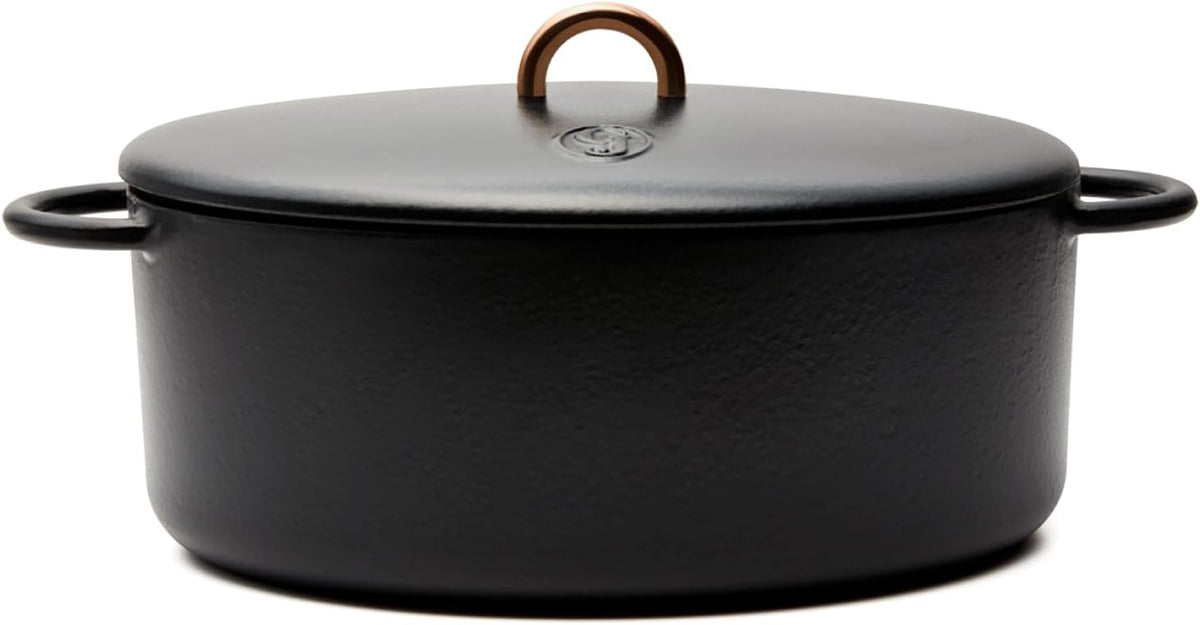 Great Jones Dutchess Cast Iron Dutch Oven Pot With Lid (Pepper) - Large 6.75 Quart Size, Dual Handles - All Stovetop Safe - 500° Dutch Oven For Bread Baking | Dishwasher Friendly