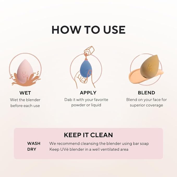 PURE Halo Makeup Blender Sponge, Streak Free Application of Liquid, Powder & Cream Foundation, Professional Complexion Blending Tool, Cruelty Free, Vegan, Latex Free
