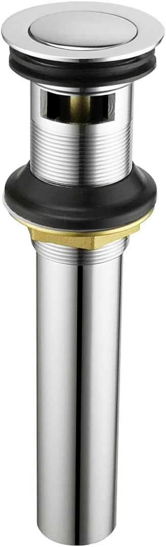 Purelux Bathroom Sink Drain Stopper Faucet Vanity Sink Pop Up Drain Assembly with Overflow, Chrome Finish