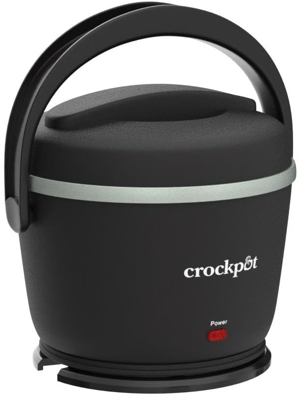 Crock-Pot Electric Lunch Box 20-Ounce Portable Food Warmer Black Licorice Perfect for Travel On-the-Go & Office Use | Stylish Spill-Free & Dishwasher-Safe | Ideal Men & Women's Gifts