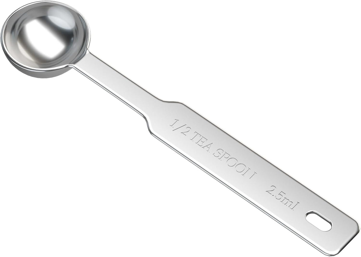 1PCS 1/2 Tsp(1/6tbsp, 2.5ml) Single Measuring Spoon, Stainless Steel Individual Measure Scoop Only