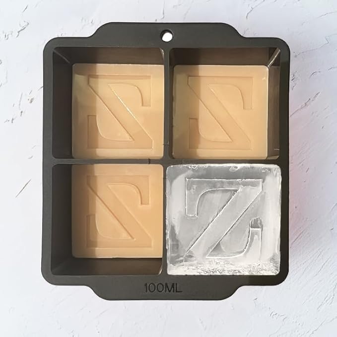 Letter Z Monogram Ice Cube Mold Custom Ice Cube Mold 2 Inch Big Initials Silicone Ice Cube Tray Gifts for DAD Gifts for Him