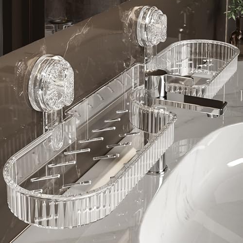 Universal Removable Faucet Storage Rack, Removable Faucet Storage Rack Installs (White)