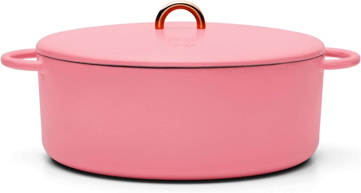 Great Jones Dutchess Cast Iron Dutch Oven Pot With Lid (Taffy) - Large 6.75 Quart Size, Dual Handles - All Stovetop Safe - 500° Dutch Oven For Bread Baking | Dishwasher Friendly