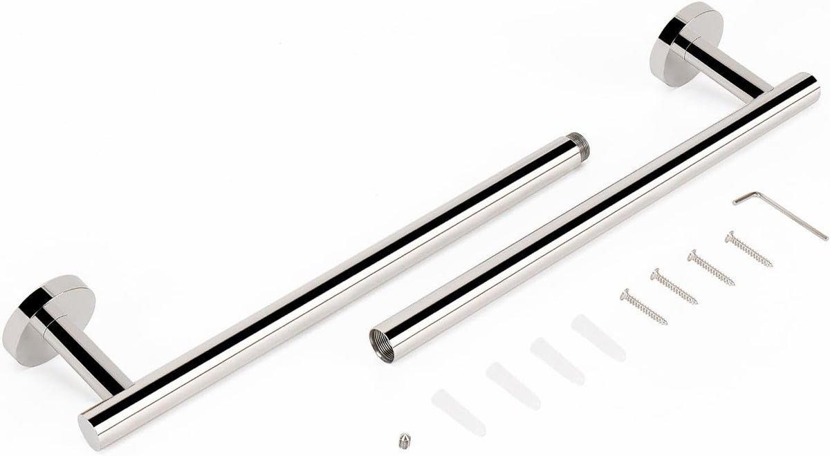 NearMoon Bathroom Towel Bar, Bath Accessories Thicken Stainless Steel Shower Towel Rack for Bathroom, Towel Holder Wall Mounted (1 Pack, Chrome Finish, 24 Inch)