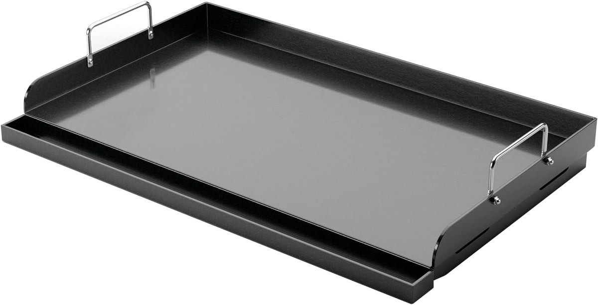 Utheer 25" x 16" Nano-Ceramic Nonstick Griddle for Gas & Charcoal Grills – Universal Flat Top with Grease Groove, Reinforced Ridges & High Sidewalls, Perfect for Healthy Cooking, Parties & Camping