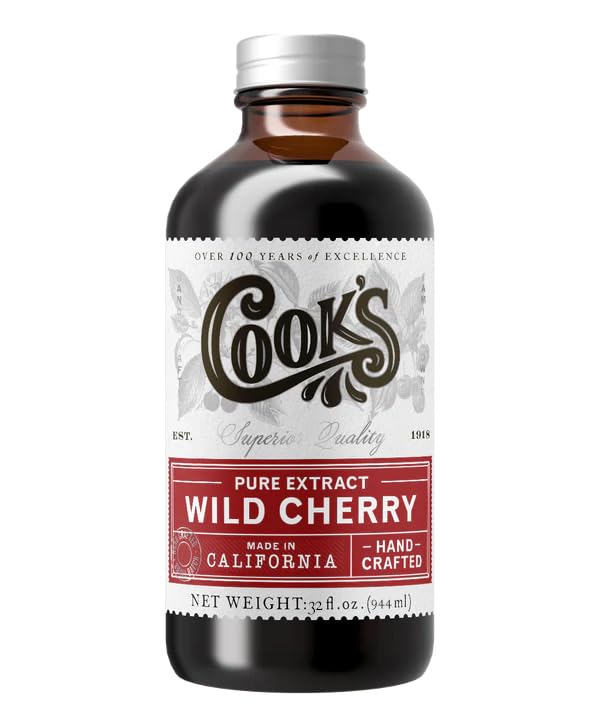 Cook's, Wild Cherry Extract for Baking, Preserves, Syrup, Cookies, Cakes, 32 oz
