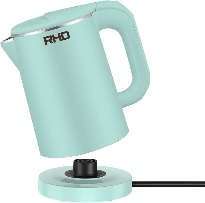 0.8L Small Electric Kettles for Boiling Water, Stainless Steel Mini Travel Kettle, 1000W Fast Boil Teapot, Boil-Dry Protection & Auto Shut-Off, Perfect For Traveling Cooking, Coffee, Tea, Eggs(Green)