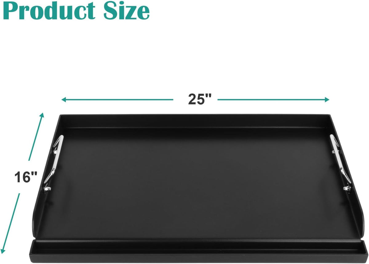 25"x16" Nonstick Coating Griddle for Gas Grill, Universal Griddle Insert for Gas Stove/Gas Grill/Electric/Charcoal, Flat Top Plate for Outdoor Cooking and Camping Grilling