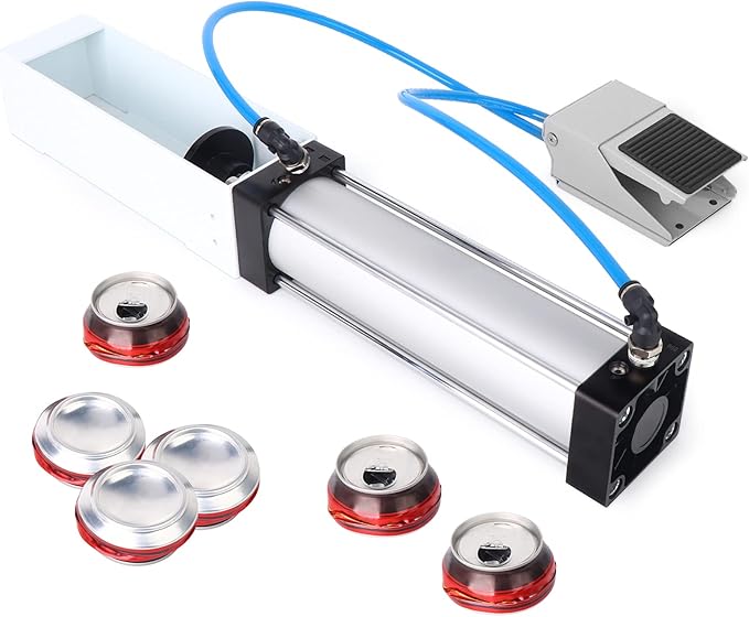 TAISHER Foot Valve Aluminum Can Crusher，Eco-Friendly Recycling Tool，Heavy Duty Pneumatic Cylinder Soda Beer Can Crusher
