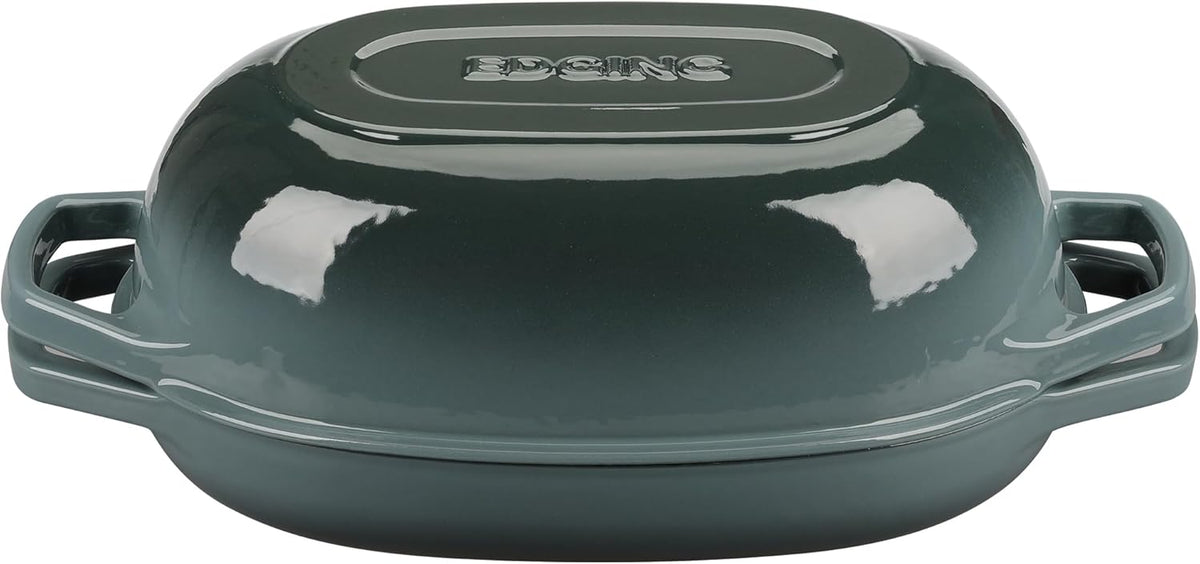 Enameled Cast Iron Dutch Oven Pot with Lid, Oval Dutch Oven for Bread Baking, Bread Oven for Homemade Sourdough Bread Baking, 5qt, Slateblue