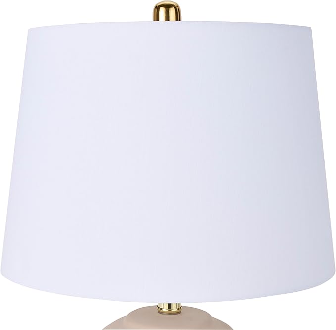 Nourison Home 23" Light Pink Ceramic Jar Table Lamp for Bedroom, Living Room, Dining Office, with White Shade (Pack of 1)