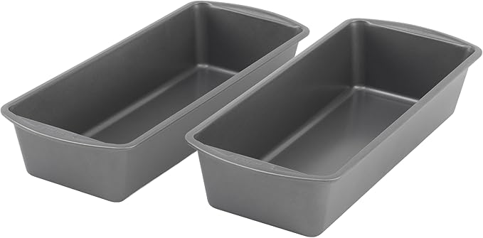 GoodCook Set of 2 Extra Large 13" x 5" Nonstick Steel Bread Loaf Pans, Gray - Set of Two Loaf Pans, Even Heat Distribution, Scratch-Resistant Nonstick Coating, Durable Construction, Easy to Clean