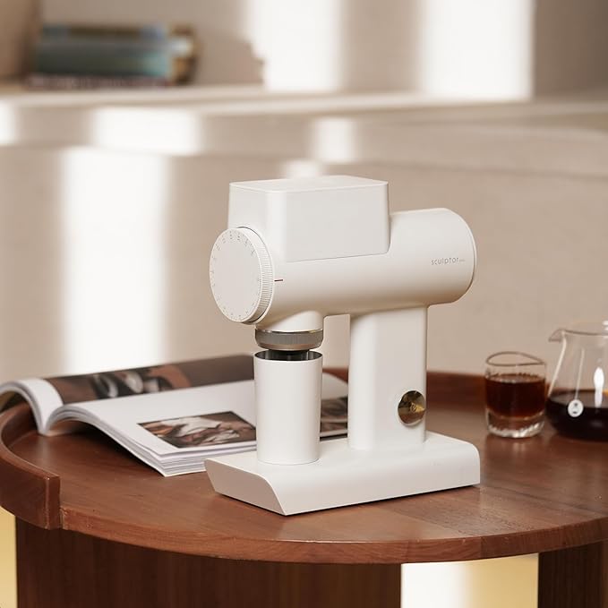 TIMEMORE Sculptor 064S Flat Burr Coffee Bean Grinder, Electric Espresso Grinder with Stepless Coarseness Adjustment, Suitable for Pour over, French Press, Cold Brew - White