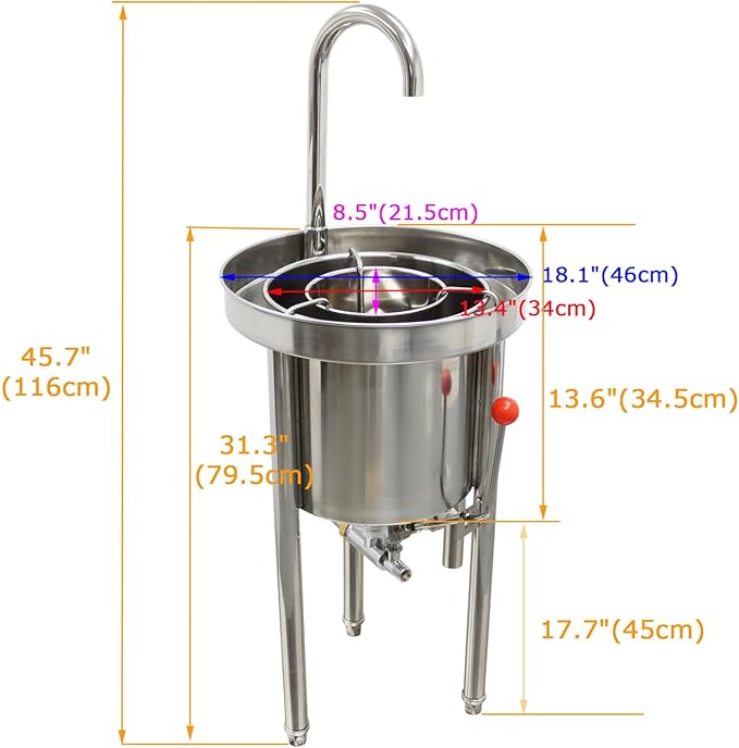 INTBUYING Commercial Rice Washer Kitchen Rice Washing Machine Hydraulic Pressure Type 44lbs Capacity,Rinse Rice, Mung Beans,Corn