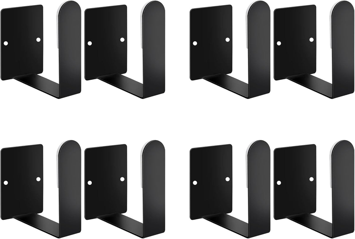 Pot Lid Holder Stainless Steel Wall Mounted 3M Self Adhesive Pan Cover Racks (Set of 4) Freely Adjustable Length (Black)