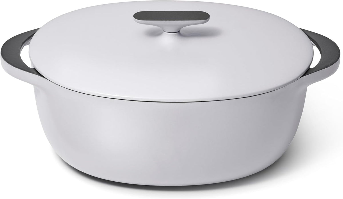 Caraway Enameled Cast Iron Dutch Oven - 8qt Dutch Oven With Lid - 3 Layer Enamel Coating - No Seasoning Required - Compatible With All Stovetops - Oven Safe - No Forever Chemicals - Gray