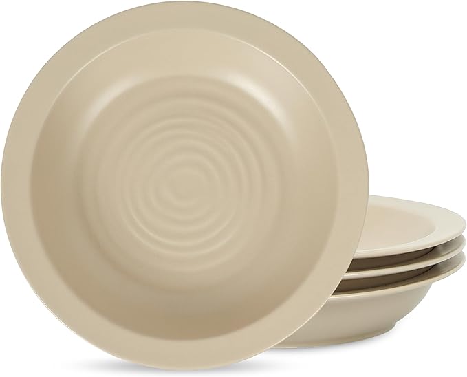 Stone Lain Orbit 4-Piece Pasta Bowl Set Stoneware, Beige