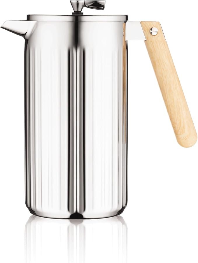 Bodum 34 oz Douro Double Wall French Press Coffee Maker, Polished Stainless Steel