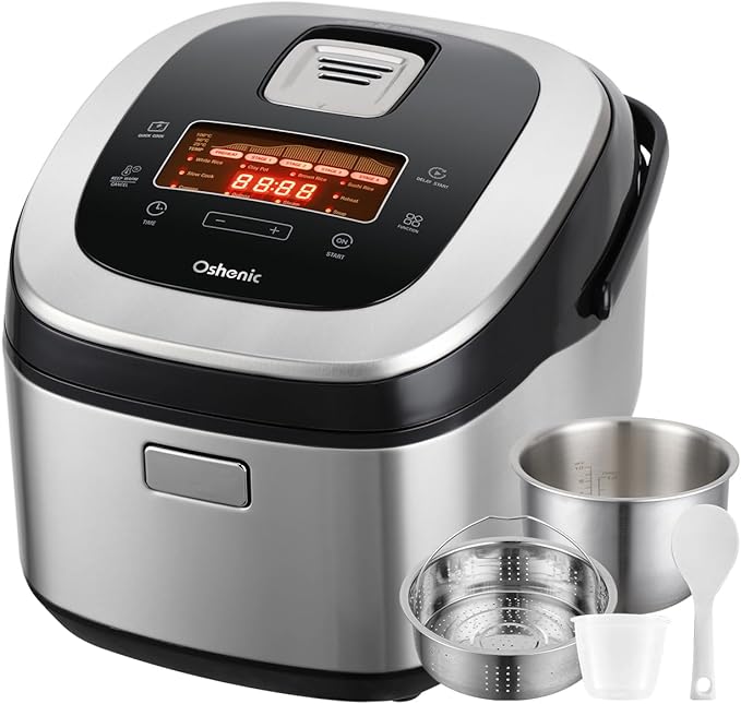Rice Cooker 10 Cup Uncooked / 20 Cup Cooked,Induction Heating & Fuzzy Logic Technology,Electric Smart Rice Cooker With LCD Display,11 Multi Portable Rice Maker,Delay Timer & Auto Keep Warm