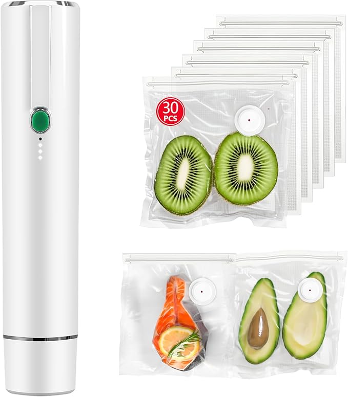 Vacuum Sealer, vacuum sealer for food, handheld vacuum sealer(Vacuum Sealers+ 30 reusable vacuum seal bags)